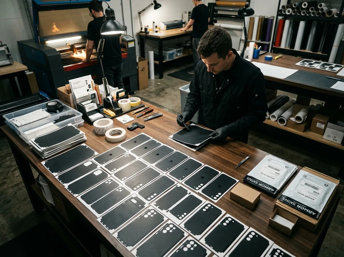 MobileSkins laser cutting workshop