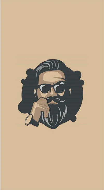 Bearded Gentleman Vintage Barber Silhouette