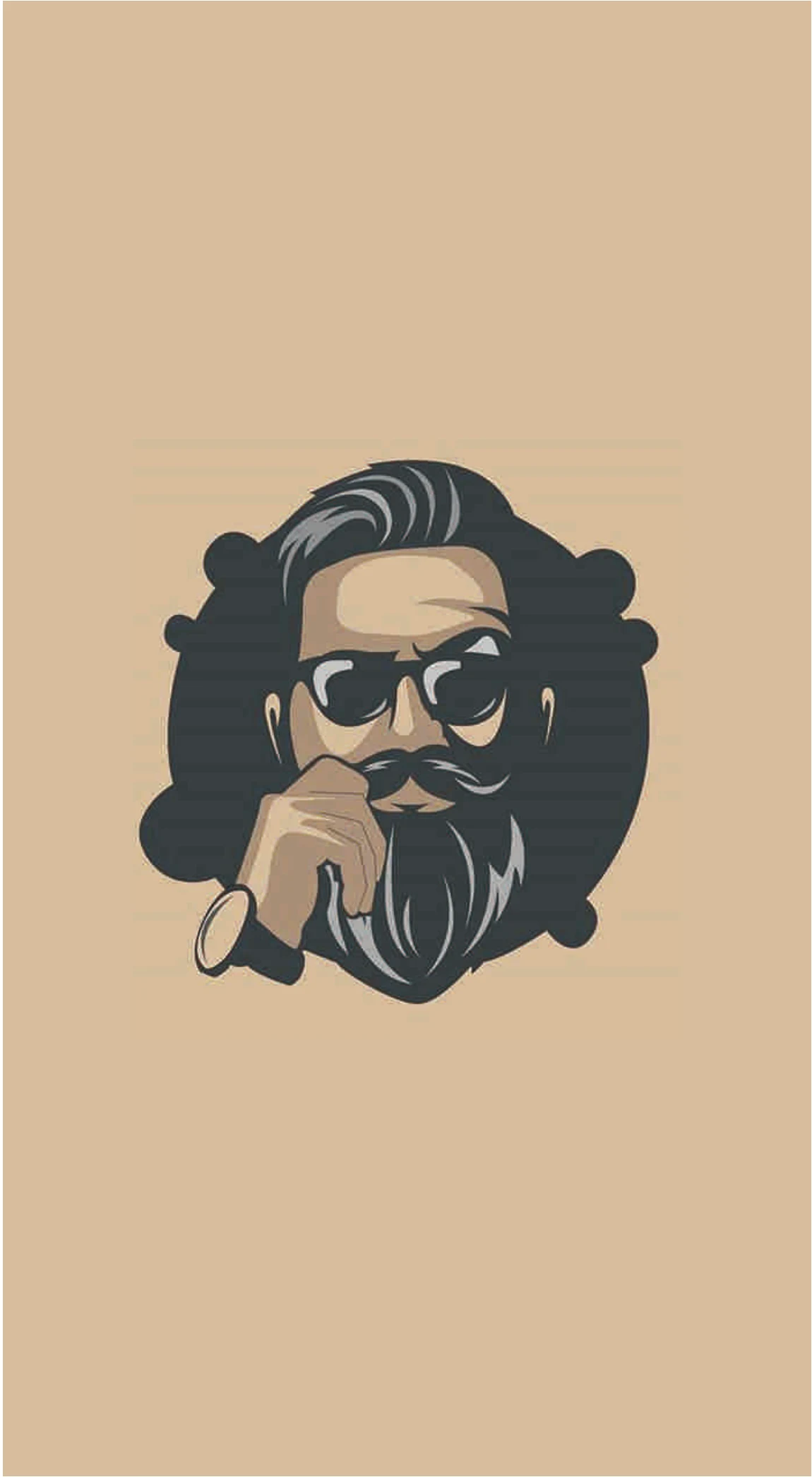 Bearded Gentleman Vintage Barber Silhouette
