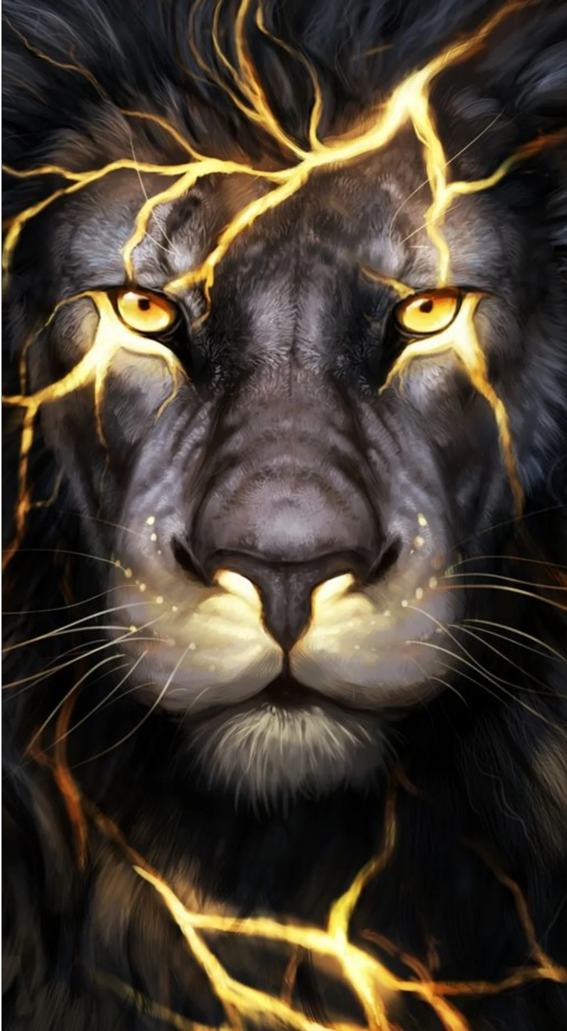 Black Lion Golden Lightning Crackle