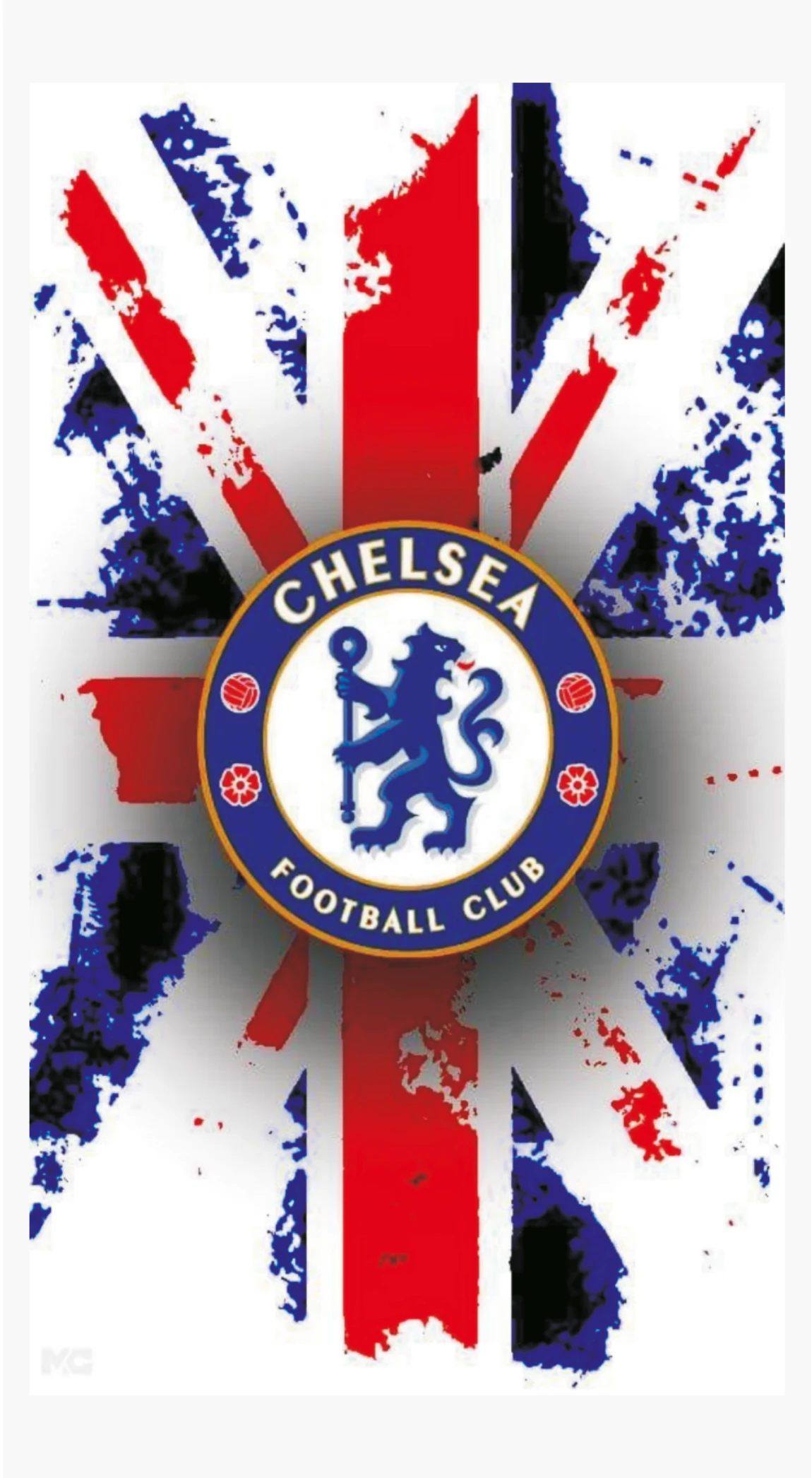 Chelsea FC Union Jack Grunge Paint Blast