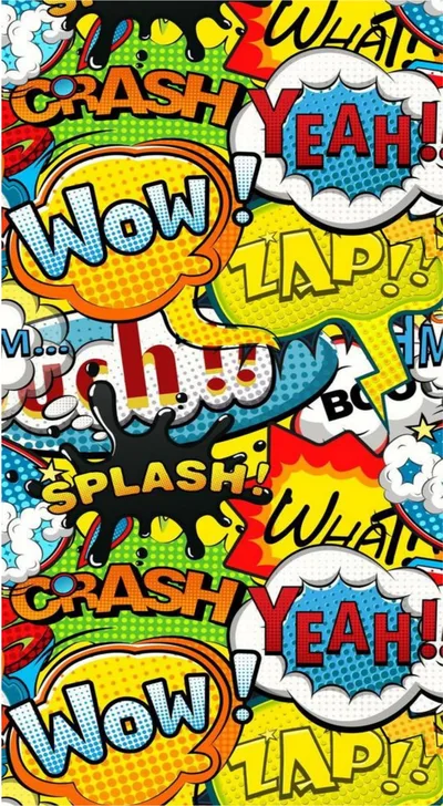 Comic Pop Art Boom Wow Zap Speech Collage