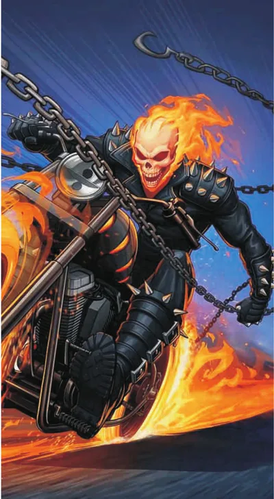 Ghost Rider Flaming Chopper Hellfire Highway