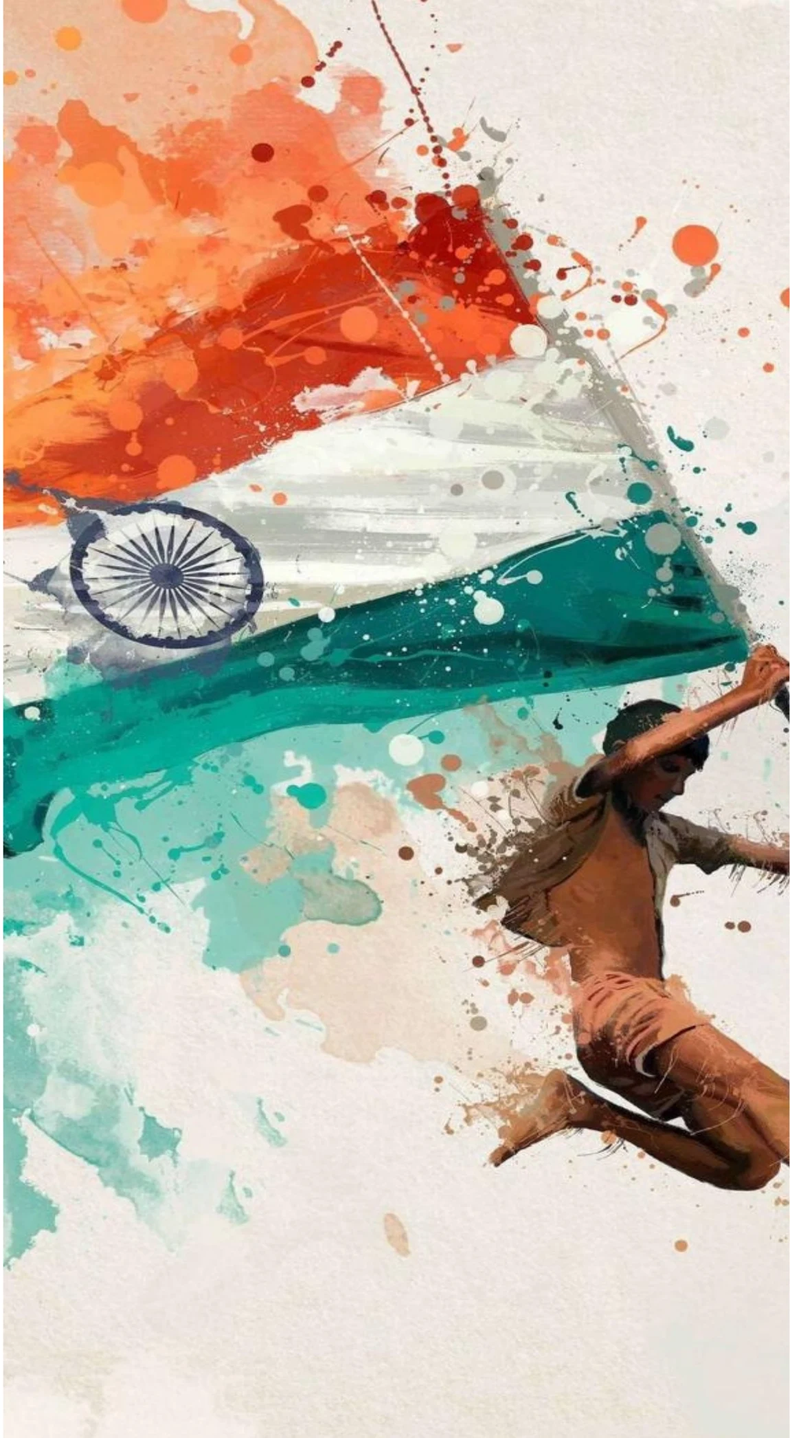Indian Tiranga Flag Youth Joy Splash