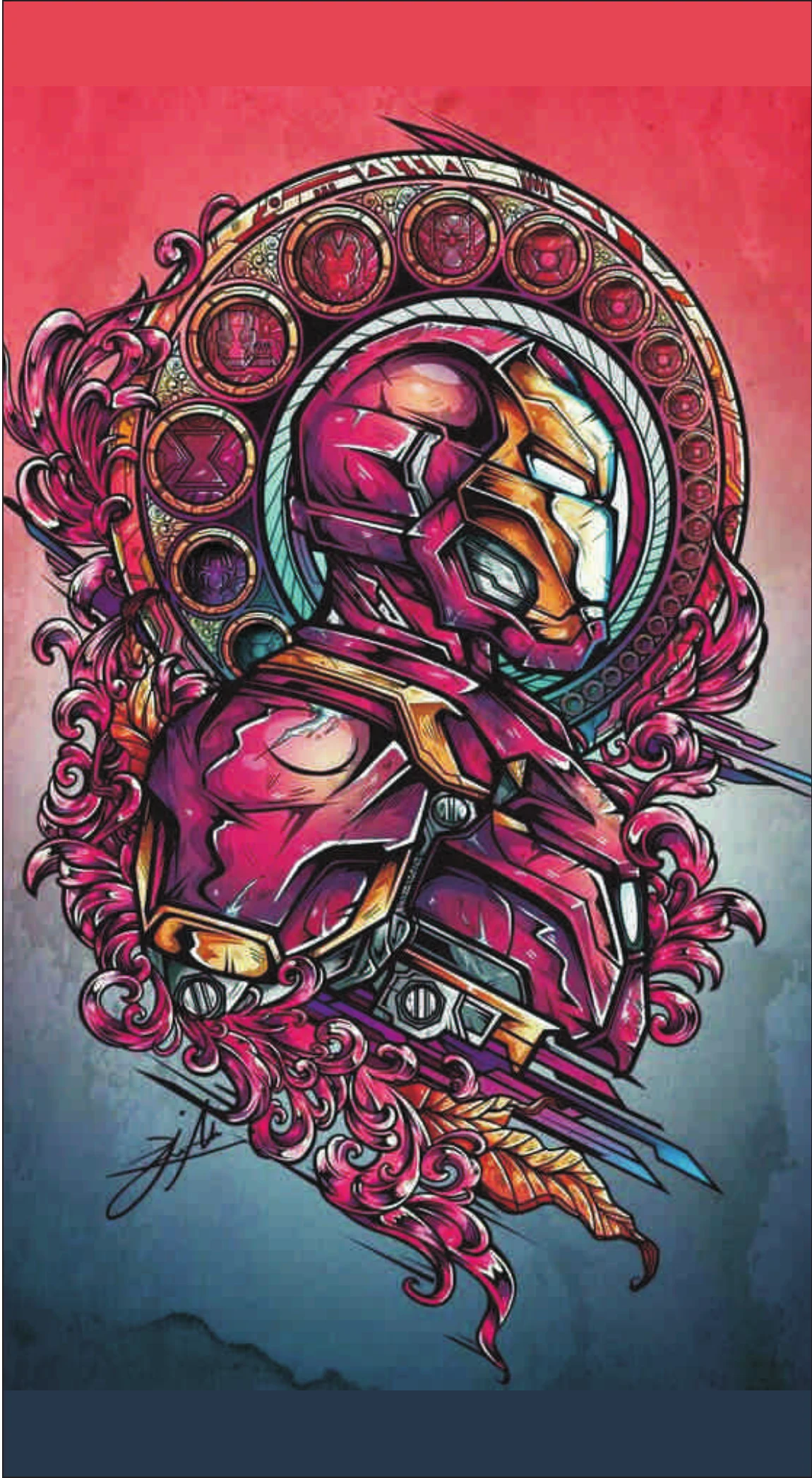 Iron Man Art Nouveau Celestial Crimson Armor