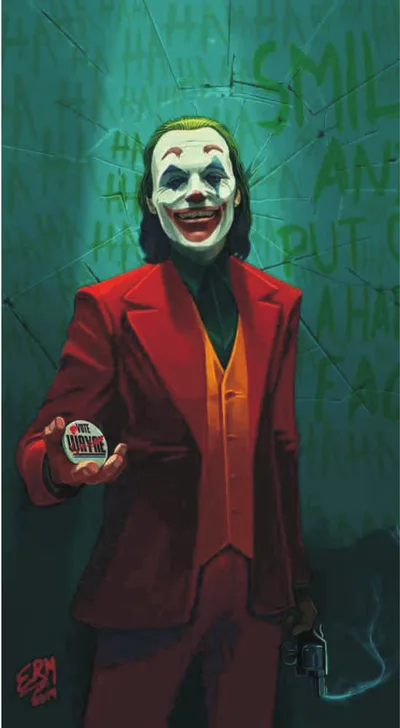 Joker Holding Forgive My Laughter Card