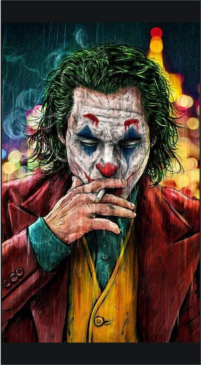 Joker Neon Bokeh Rain Smoke