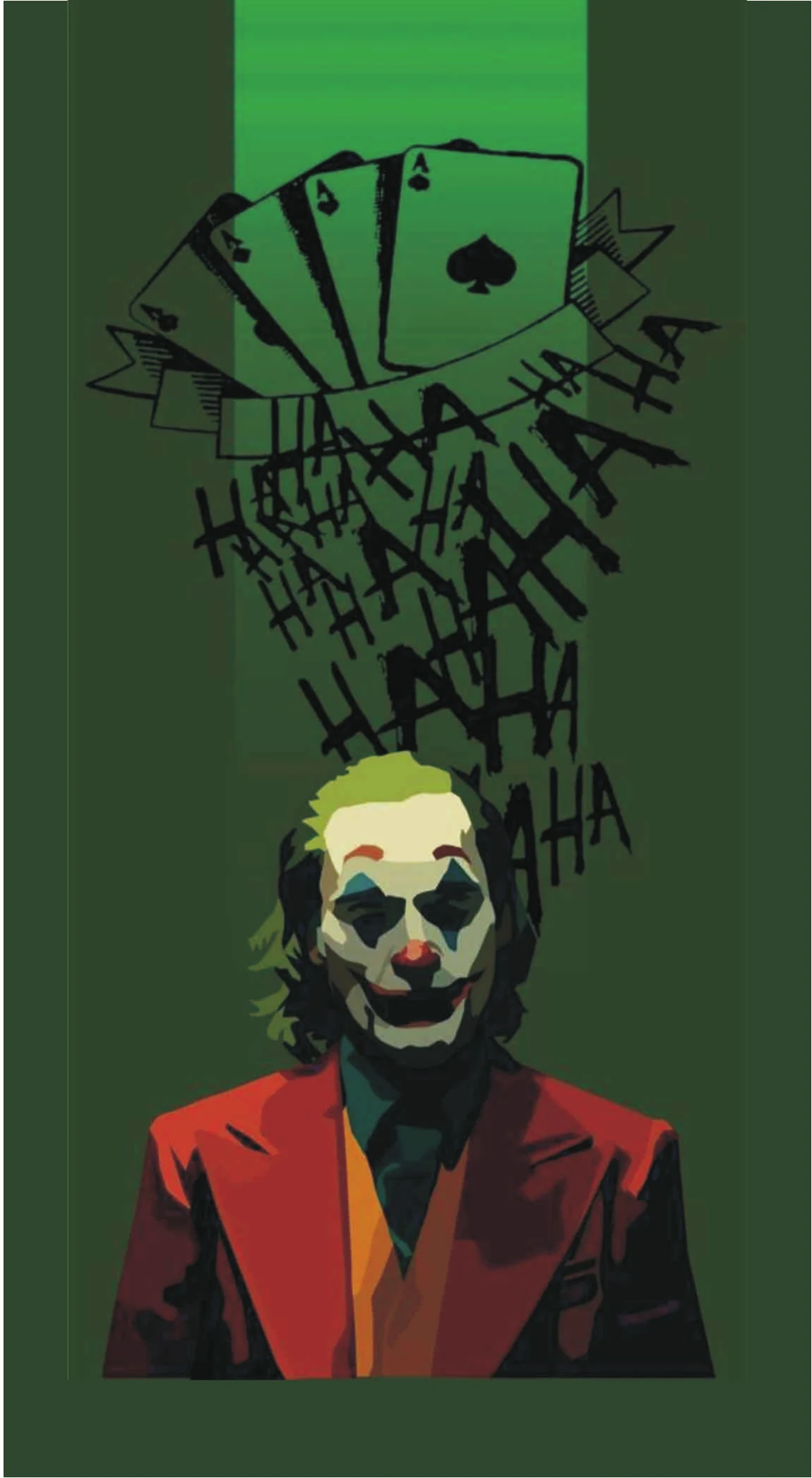 Joker Playing Cards Green Minimalist Silhouette