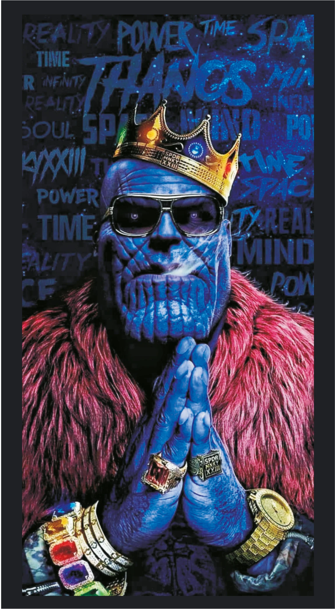 King Thanos Infinity Stones Fur Crown