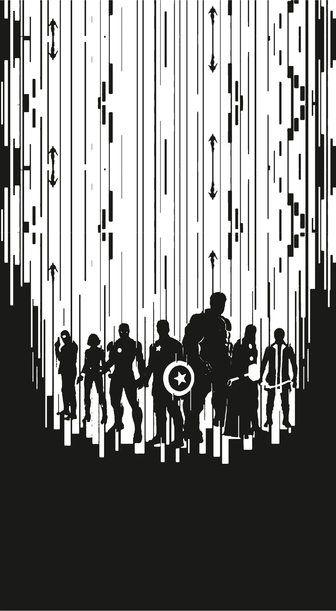 Marvel Avengers Rain Infiltration Silhouette Premium Mobile Skin Wrap