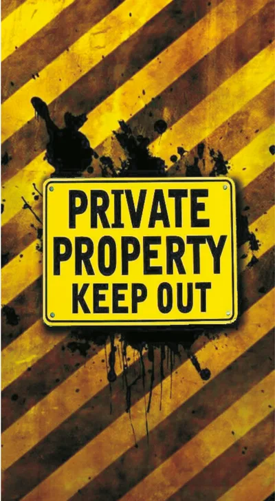 Private Property Keep Out Hazard Sign