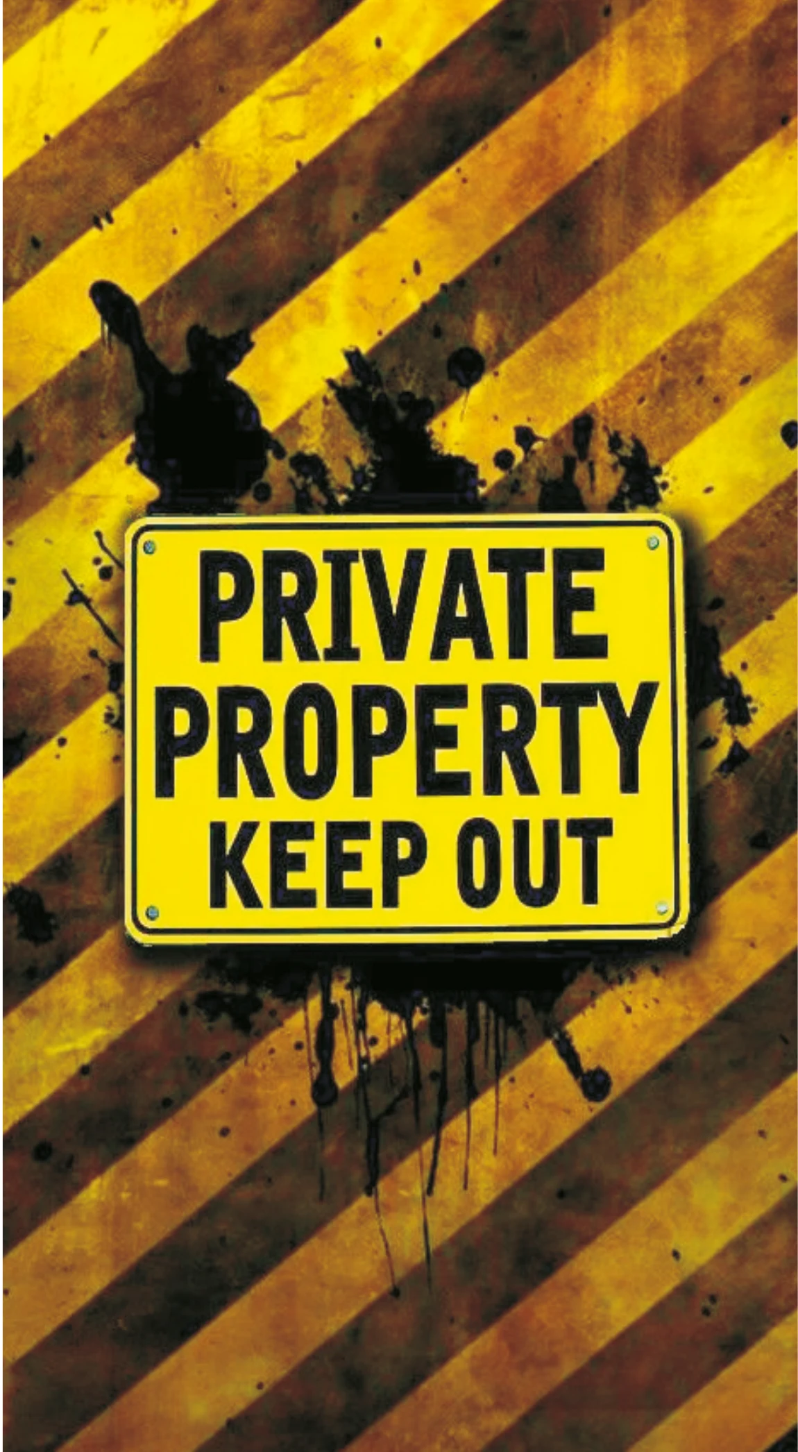 Private Property Keep Out Hazard Sign Premium Mobile Skin Wrap
