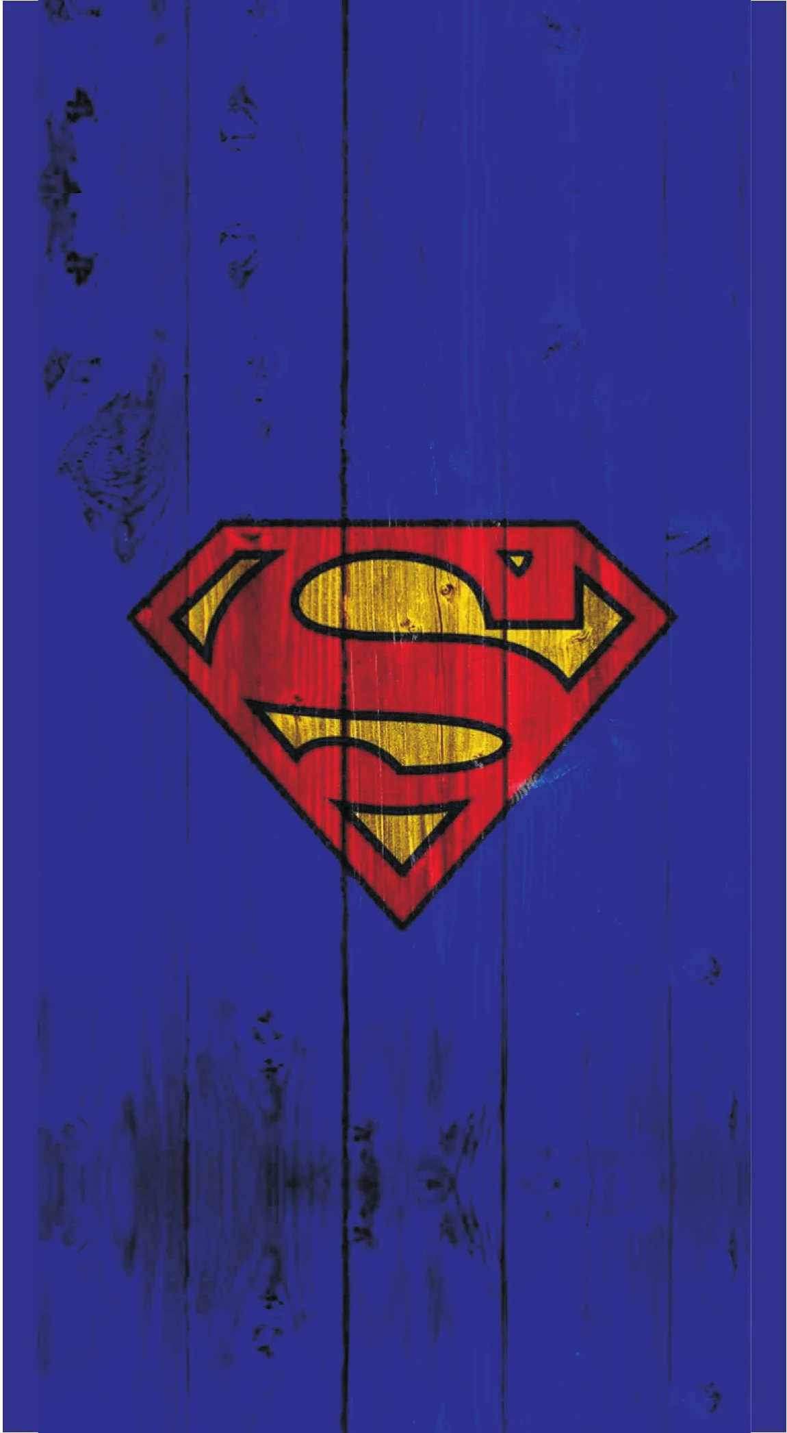 Superman Shield Rustic Blue Plank Texture