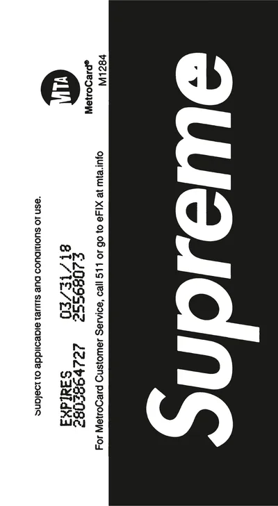 Supreme NYC MTA MetroCard Black Edition