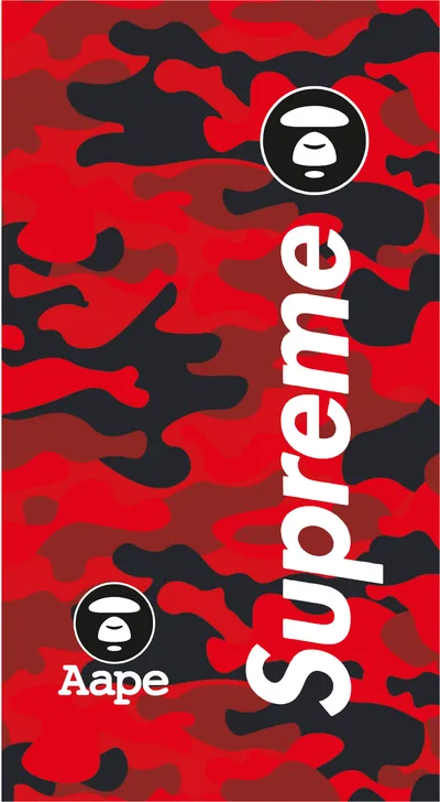 Supreme x Aape Crimson Camo Wrap