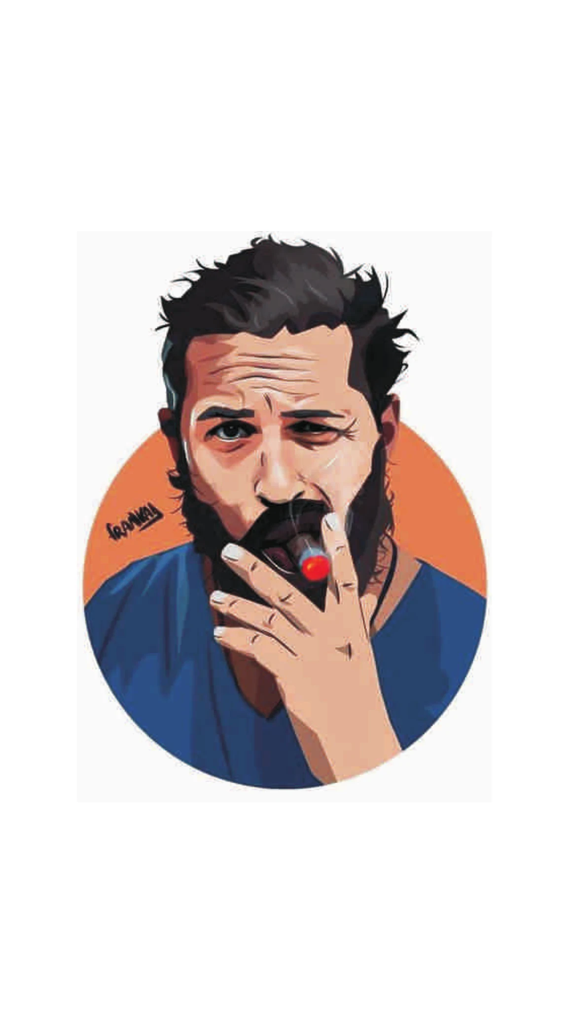 Tom Hardy Cigar Smoke Vector Portrait